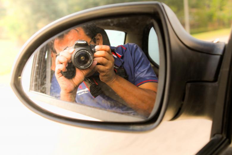 Free stock image of Selfie in Car Mirror created by Moon  Bhuyan