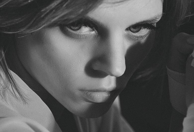 Free stock image of Model Close Up Portrait in Monochrome created by Alexander Krivitskiy