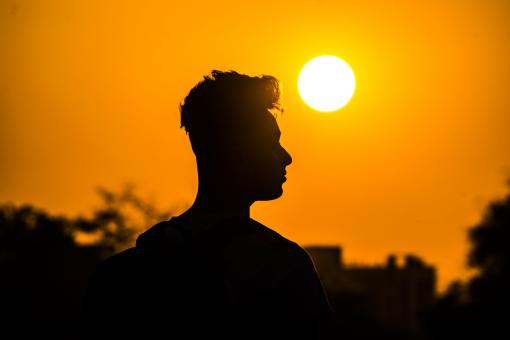 Man Silhouette Against the Sun - Free Stock Photo