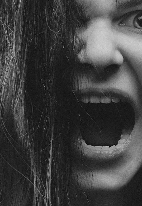 Free stock image of Screaming Girl - Monochrome created by Alexander Krivitskiy