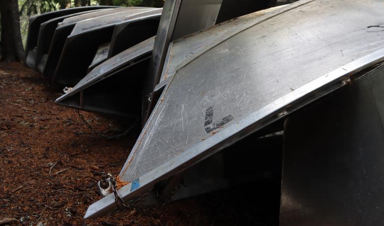 Free stock image of Boats stacked for winter created by Brian Walker