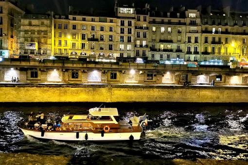 Boat Near the City at Night - Free Stock Photo