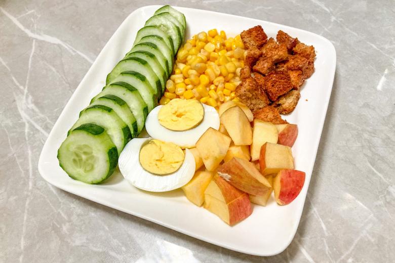 Free stock image of Healthy breakfast - Eggs and cucumber created by Isaac Robertson