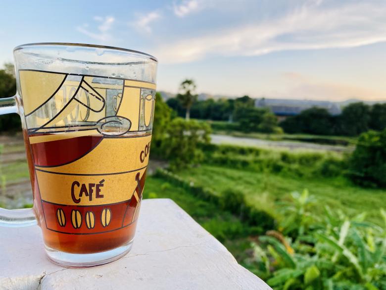 Free stock image of A Tea cup and a Lake view makes a Relaxing mind created by SK