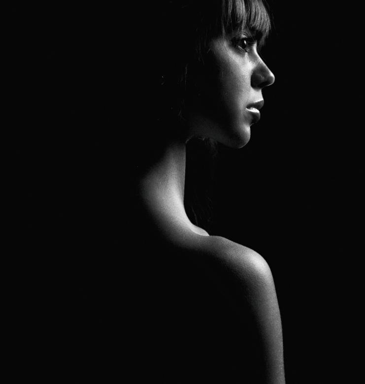 Free stock image of Female Profile - LowKey - Black and White created by Alexander Krivitskiy