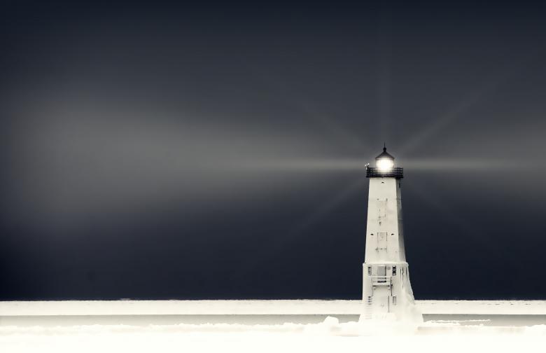 Free stock image of Cold Winter Landscape - Lighthouse on the Ice created by Jack Moreh