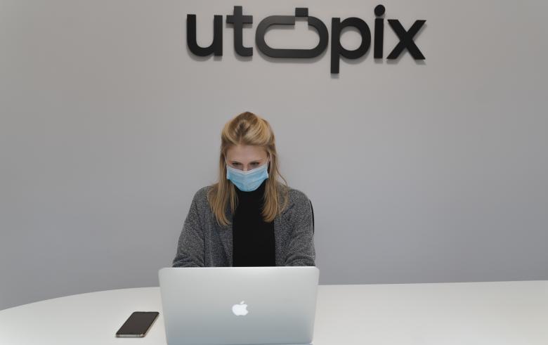 Free stock image of Woman with Mask Working at Utopix created by Maxime