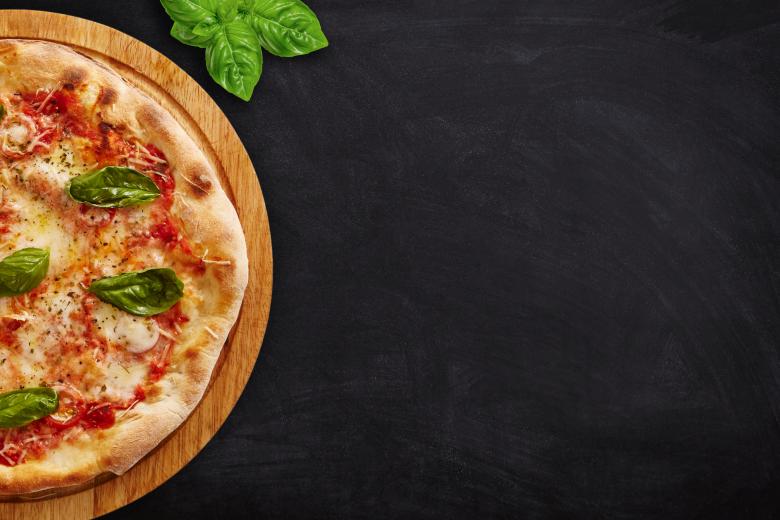 Free stock image of Pizza on Dark Table Top Background - With Copyspace created by Jack Moreh