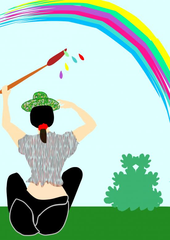 Free stock image of the girl paints created by ra ra