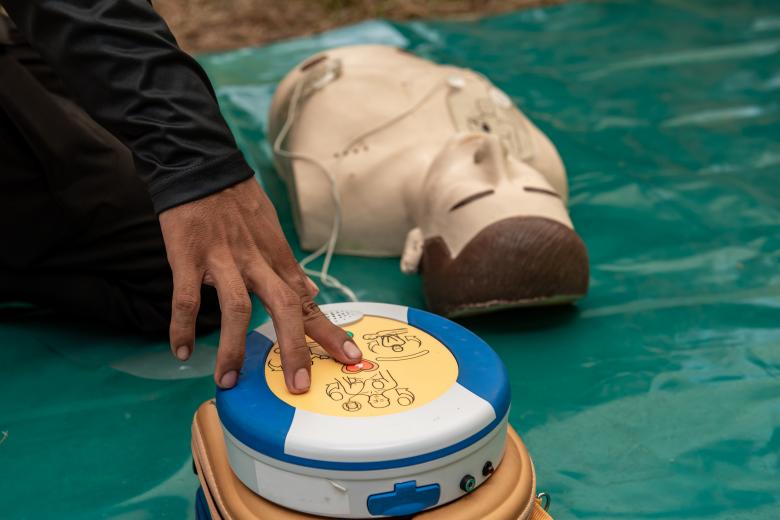 Free stock image of CPR Airway Management Training medical procedure AED and bag mas created by chanwit wanset