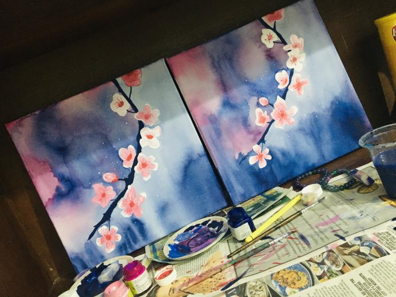 Free stock image of Cherry blossom painting created by Kavindya