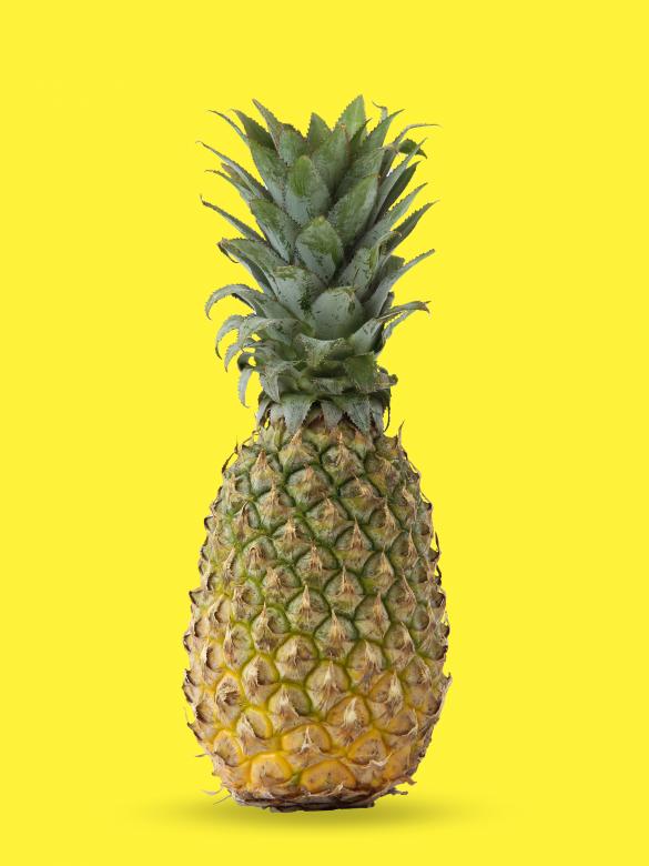 Free stock image of Pineapple on yellow color background created by nl photography