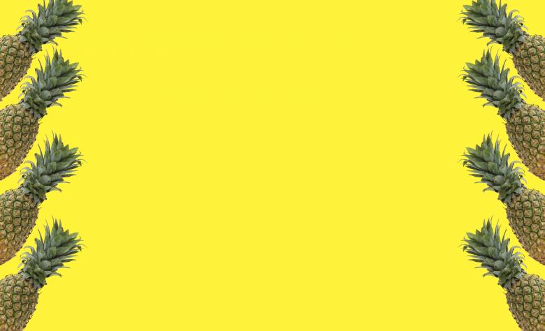 Free stock image of Pineapple on yellow color background created by nl photography