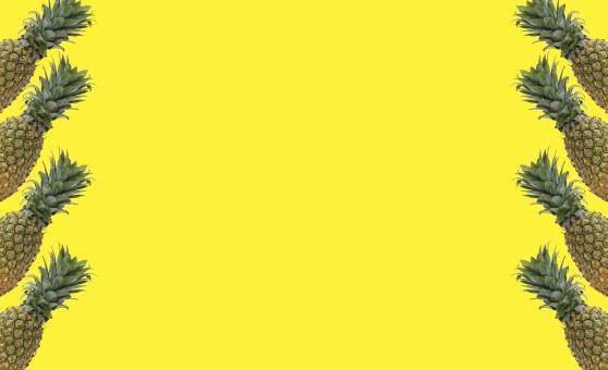 Pineapple on yellow color background - Free Stock Photo