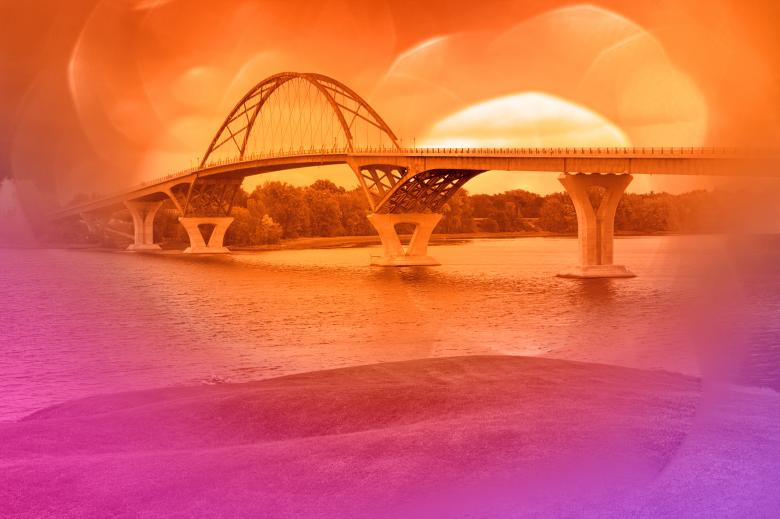 Free stock image of Lake Champlain Bridge - Bokeh Bliss created by Nicolas Raymond