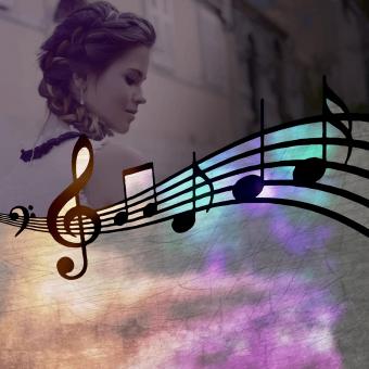 Girl and color modern album cover art - Free Stock Photo