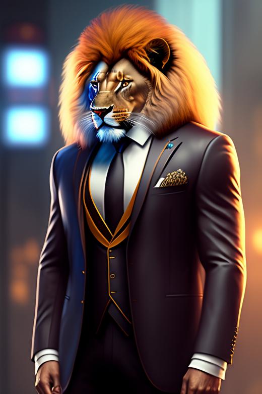 Free stock image of Black suit lion created by Anipace Universe