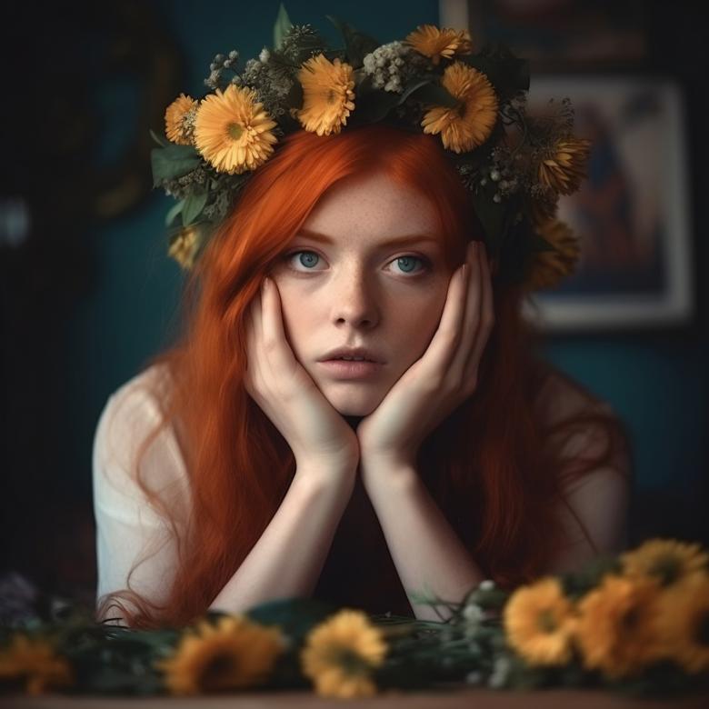 Free stock image of Flirtatious redhead girl created by machoman