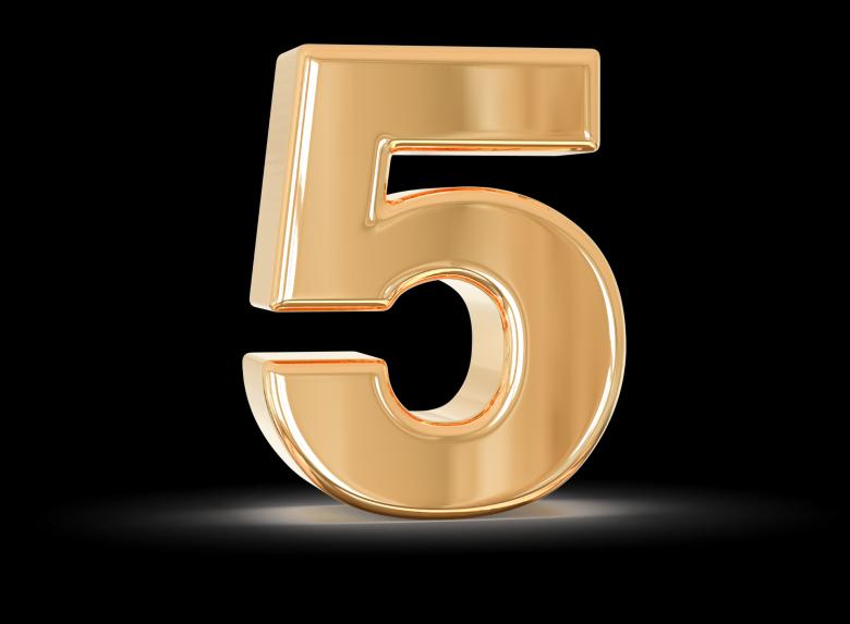 Free stock image of 3d Number 5 created by Chetra168