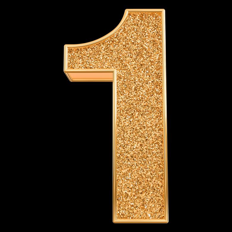 Free stock image of 3d gold number 1 created by Chetra168