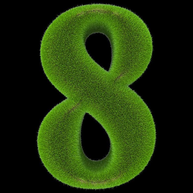 Free stock image of Number 8 grass 3D Render created by vandara