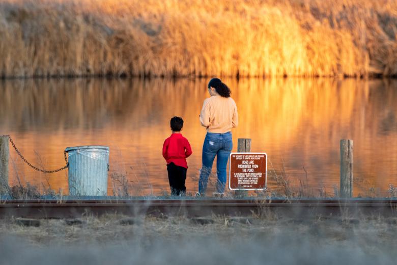 Free stock image of Family at pond created by Matt Bango