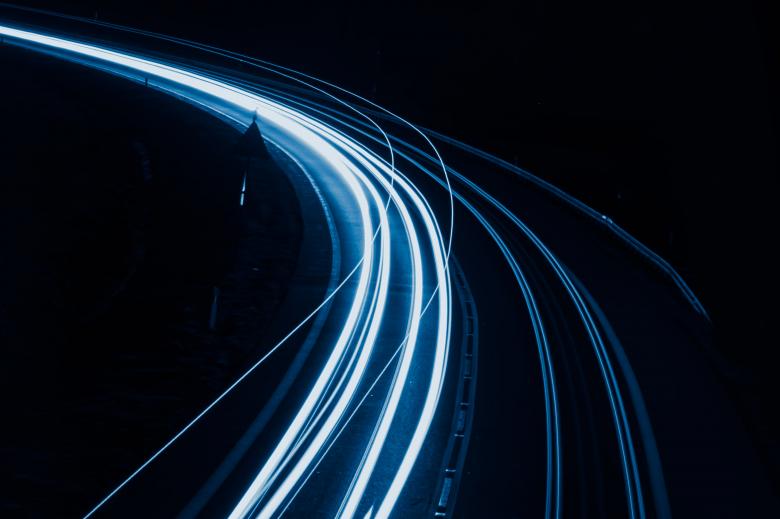 Free stock image of blue car lights at night. long exposure created by Krzysztof Bubel