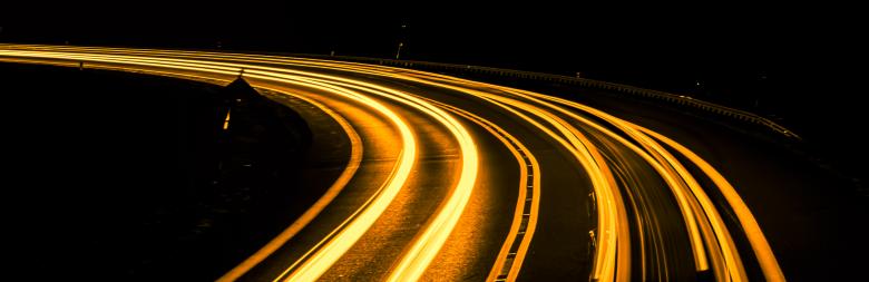 Free stock image of orange car lights at night. long exposure created by Krzysztof Bubel