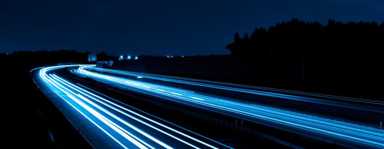 Free stock image of blue car lights at night. long exposure created by Krzysztof Bubel