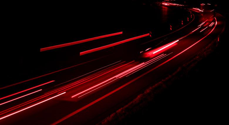 Free stock image of lights of cars driving at night. long exposure created by Krzysztof Bubel