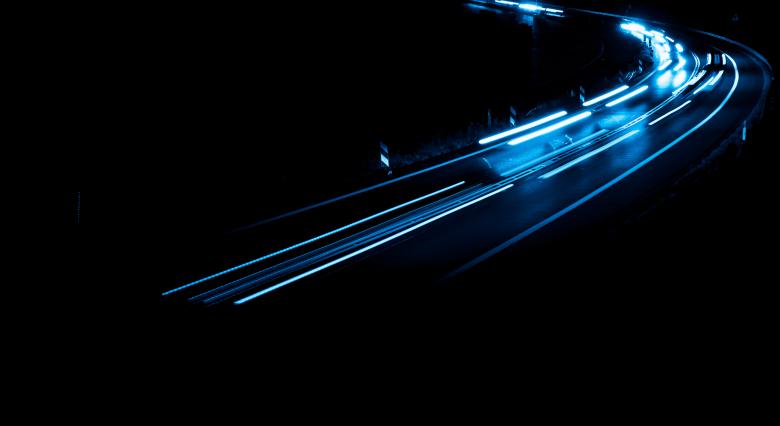 Free stock image of blue car lights at night. long exposure created by Krzysztof Bubel