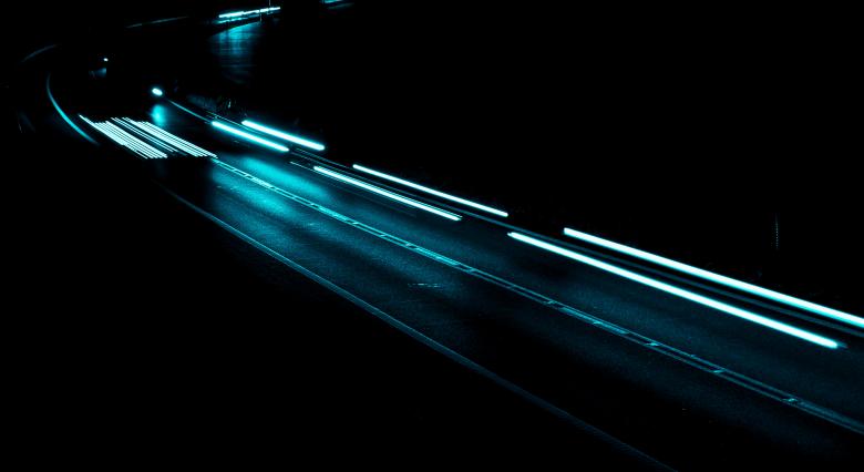 Free stock image of blue car lights at night. long exposure created by Krzysztof Bubel