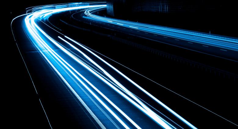 Free stock image of blue car lights at night. long exposure created by Krzysztof Bubel