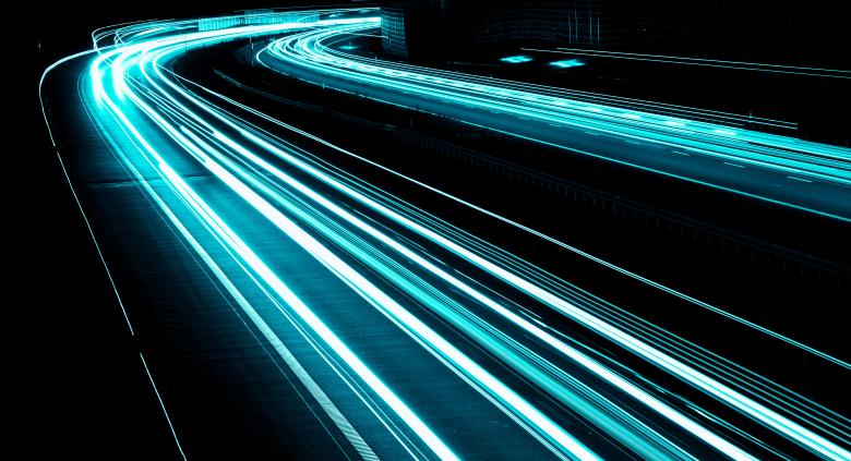 Free stock image of blue car lights at night. long exposure created by Krzysztof Bubel
