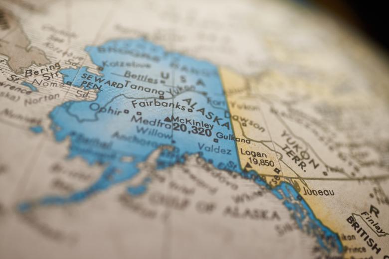 Free stock image of Alaska world map created by World Maps
