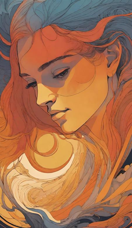 Free stock image of Female portrait painting created by Natalia