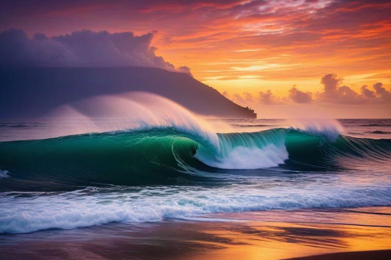 Free stock image of Sunset Waves created by Ari Rakhmansyah