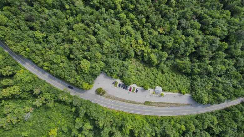Free stock image of Forest road aerial created by JJ Sky