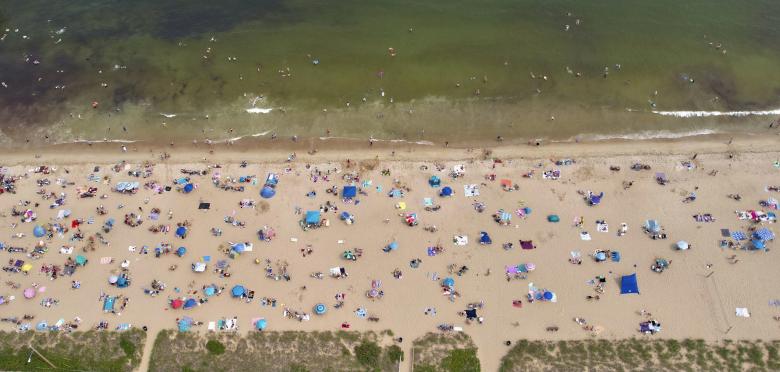 Free stock image of Summer beach aerial created by JJ Sky