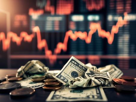 USA currency money with stock market background - Free Stock Photo