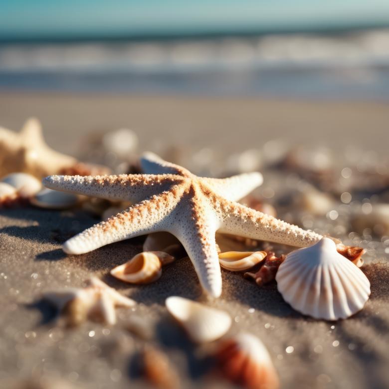 Free stock image of Starfish and Shells on the Beach created by StayWeird
