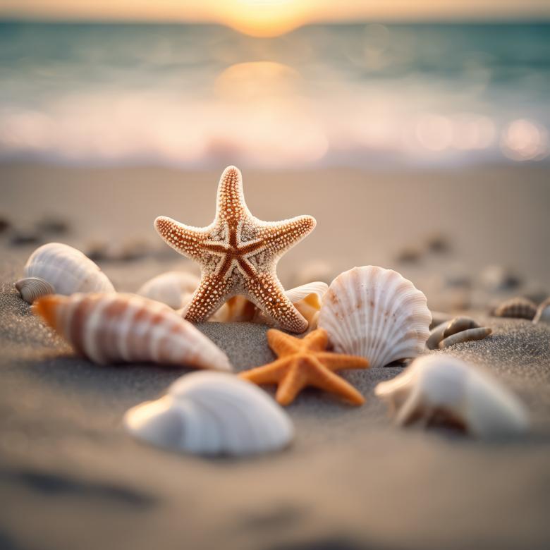 Free stock image of Starfish and Shells on the Beach created by StayWeird