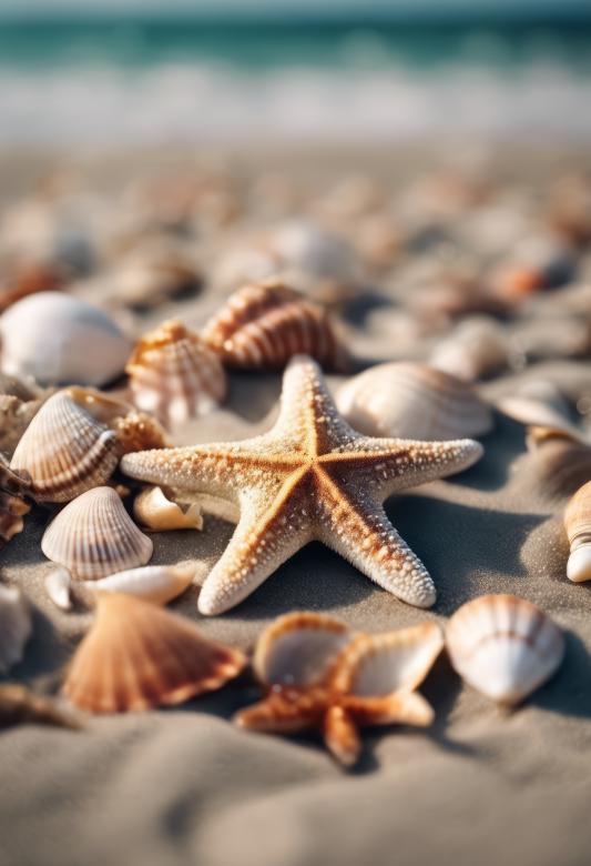 Free stock image of Starfish and Shells on the Beach created by StayWeird