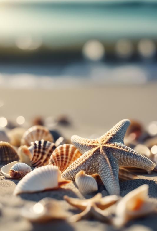 Free stock image of Starfish and Shells on the Beach created by StayWeird