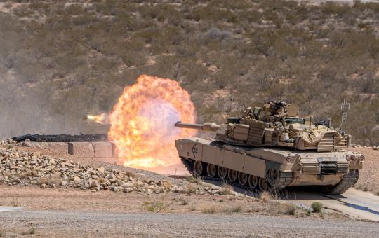 An M1A2 SEP v2 Abrams assigned to 1st Battalion