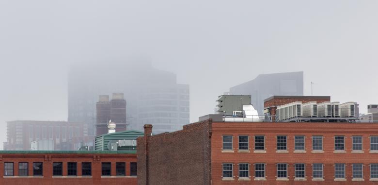 Free stock image of City buildings fog created by Operation Camp