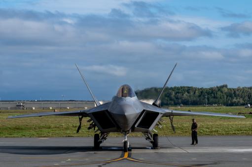 An F-22 Raptor assigned to the 525th Fighter Squadron