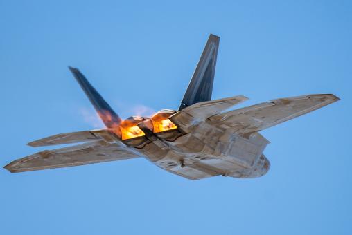 The F-22 Raptor Demo Teams perform during Thunder