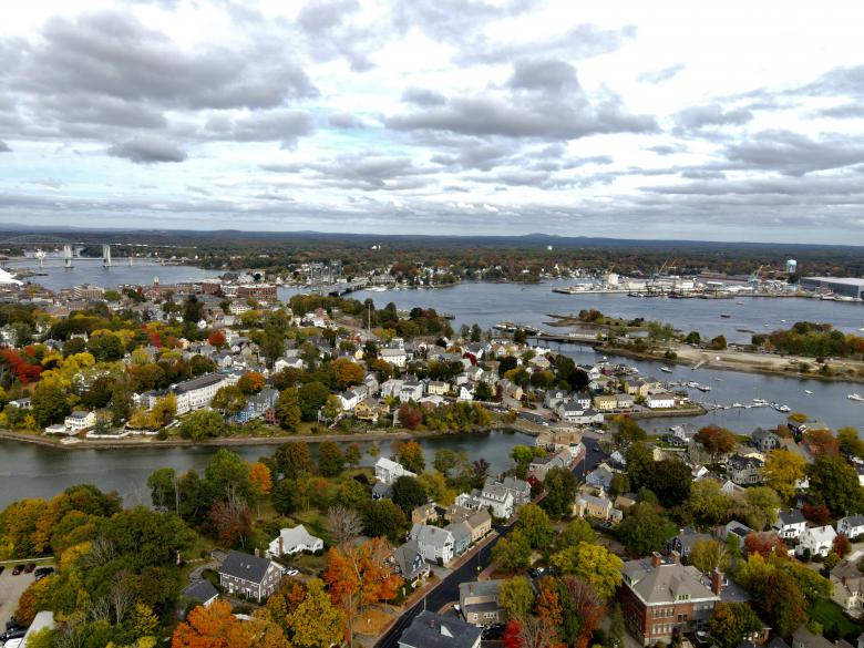 Free stock image of Coastal Town Aerial created by JJ Sky