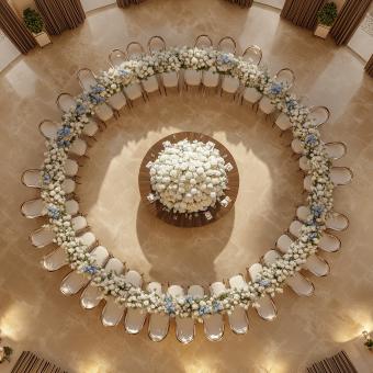Dining table on luxury hall